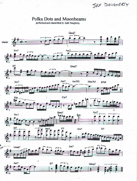 Transcription Polka Dots And Moonbeams Josh Dougherty Music Transcription Polka Dots And Moonbeams Josh Dougherty Music